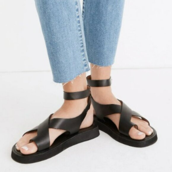 Madewell The Natasha Flatform Sandal 7 Black - Picture 2 of 12
